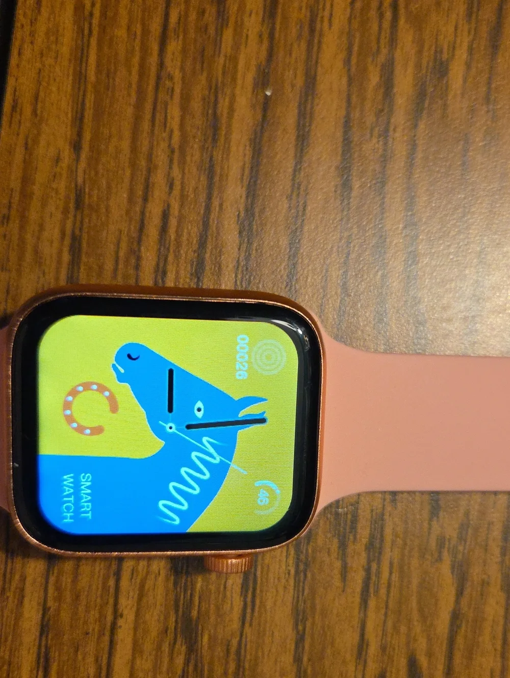 Pink Silicone Smartwatch with Rose Gold Case